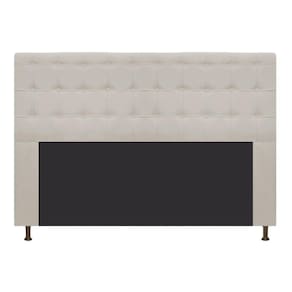Cabeceira Dama 160 Cm Queen Size Com Botonê Suede Bege