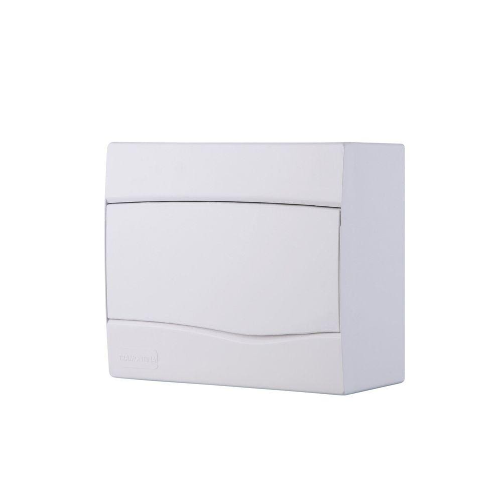 Quadro de Distribuição de Sobrepor 9 DIN ou 6 NEMA Tramontina com Porta Branca Tramontina