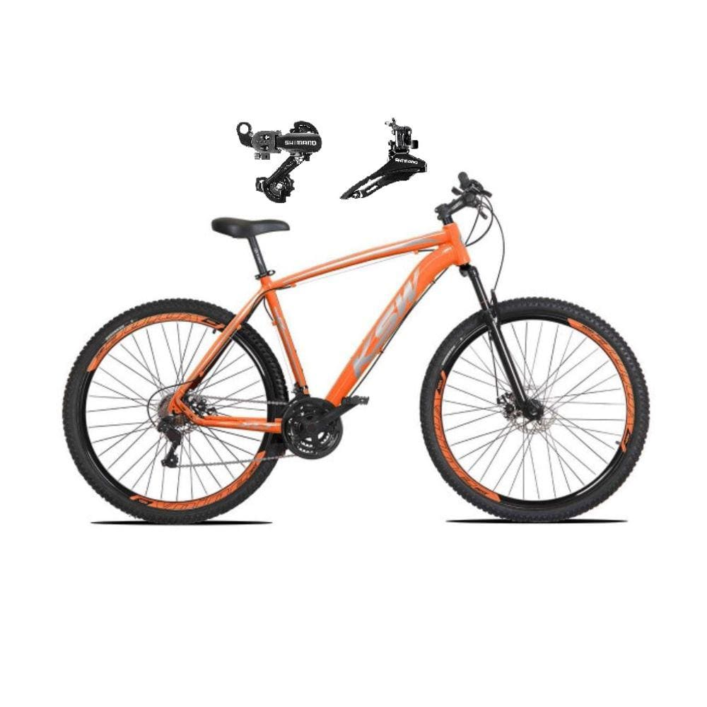 Bicicleta Aro 29 Ksw Xlt Alumínio 21v Freios Hidráulicos Câmbios Shimano Garfo Suspensão - Laranja