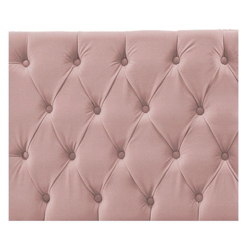 Cabeceira Sofia 90 Cm Solteiro Suede Rosê