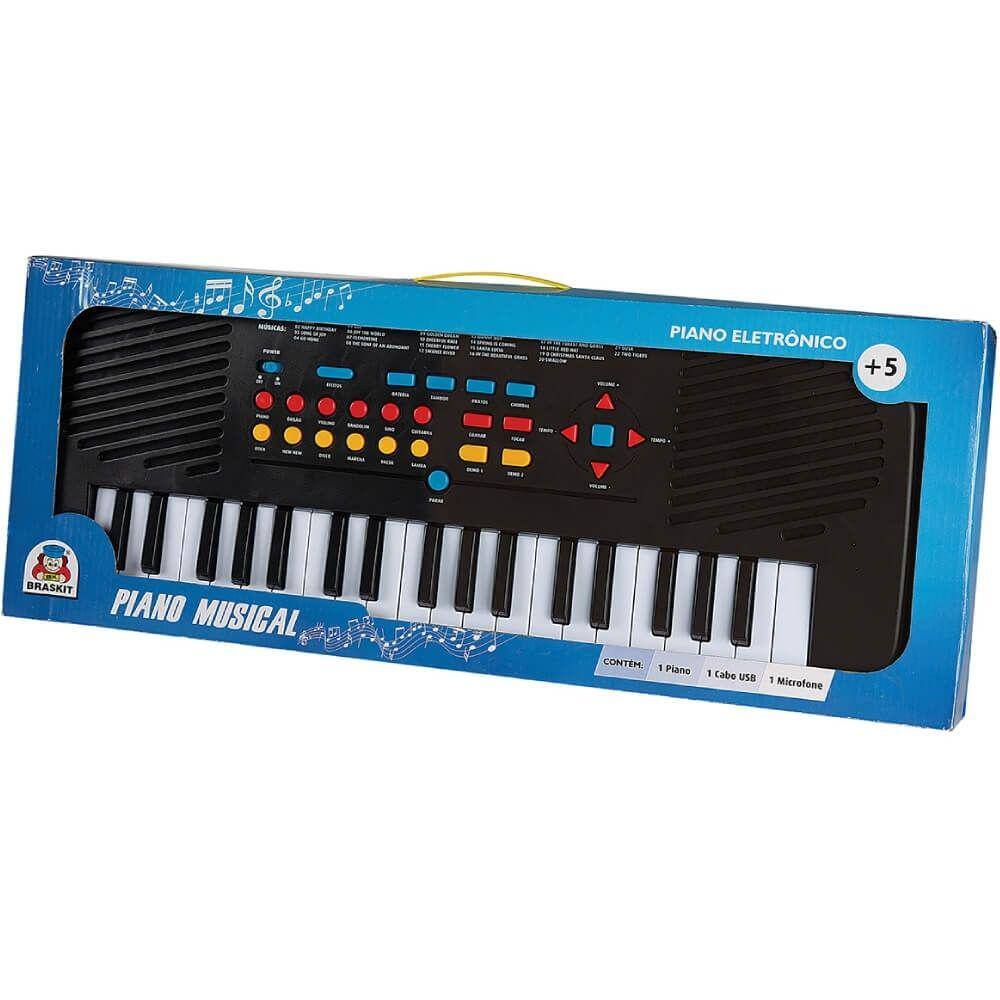 Piano Teclado Musical Animal Infantil Fazendinha Braskit na