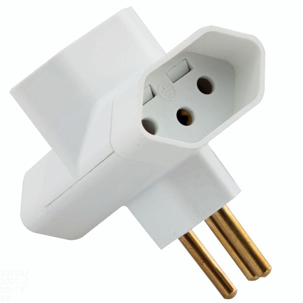 Plugue T 2P+T 250 V 10 A Tramontina Branco Tramontina