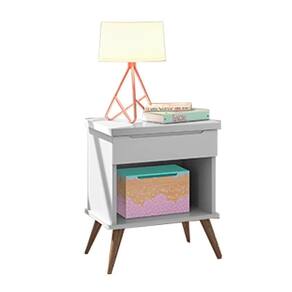 Mesa De Apoio Retrô Melissa 1 Gaveta Phoenix Cinza