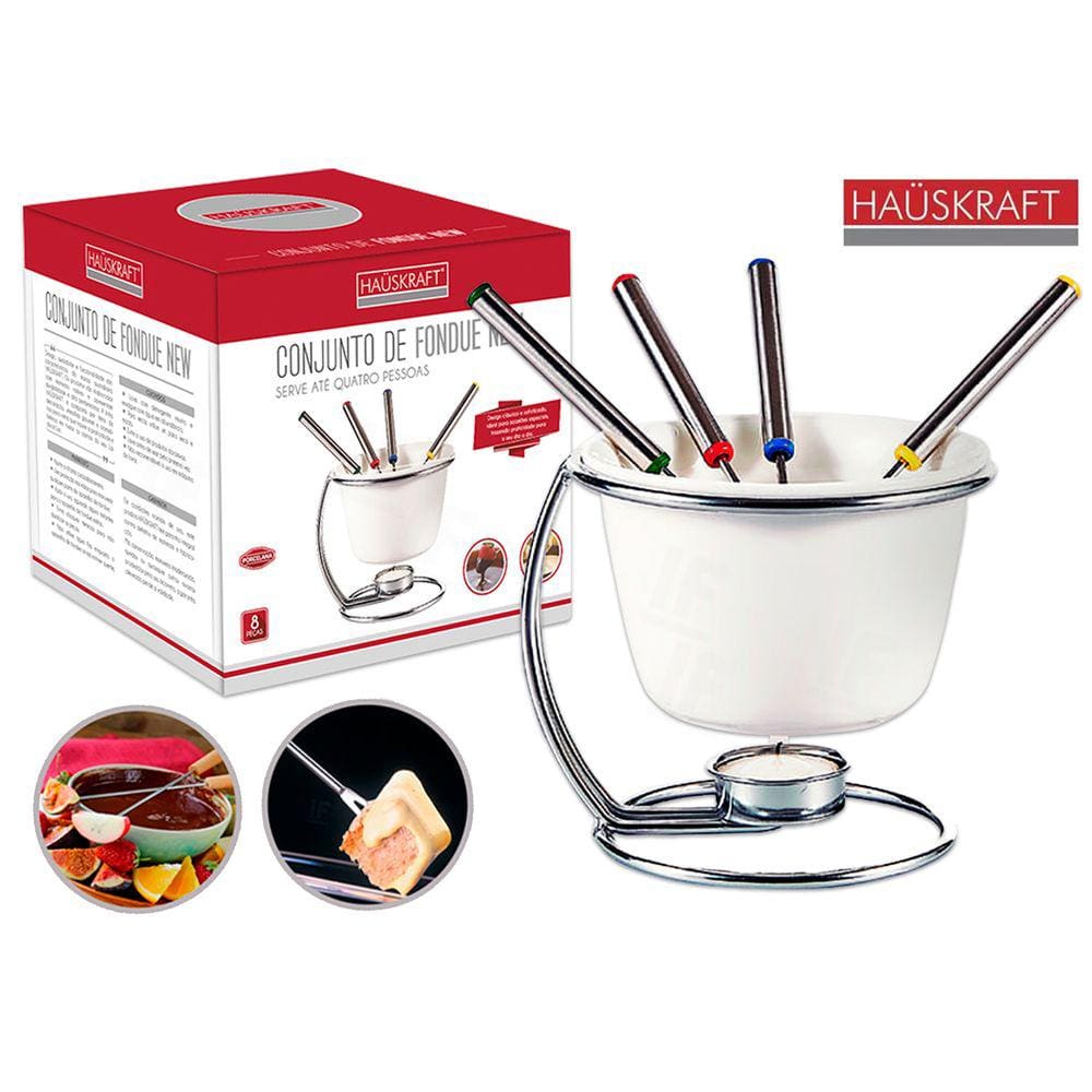 Aparelho De Fondue 8 Pçs Aço Inox
