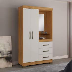 Guarda Roupa 2 Portas 3 Gavetas Espelho NT5170 Notável Móveis
