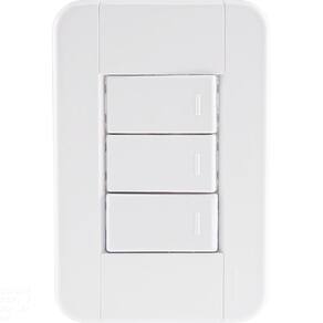 Conjunto 4x2 com 3 Interruptores Simples 10 A 250 V Tramontina Tablet Branco Tramontina