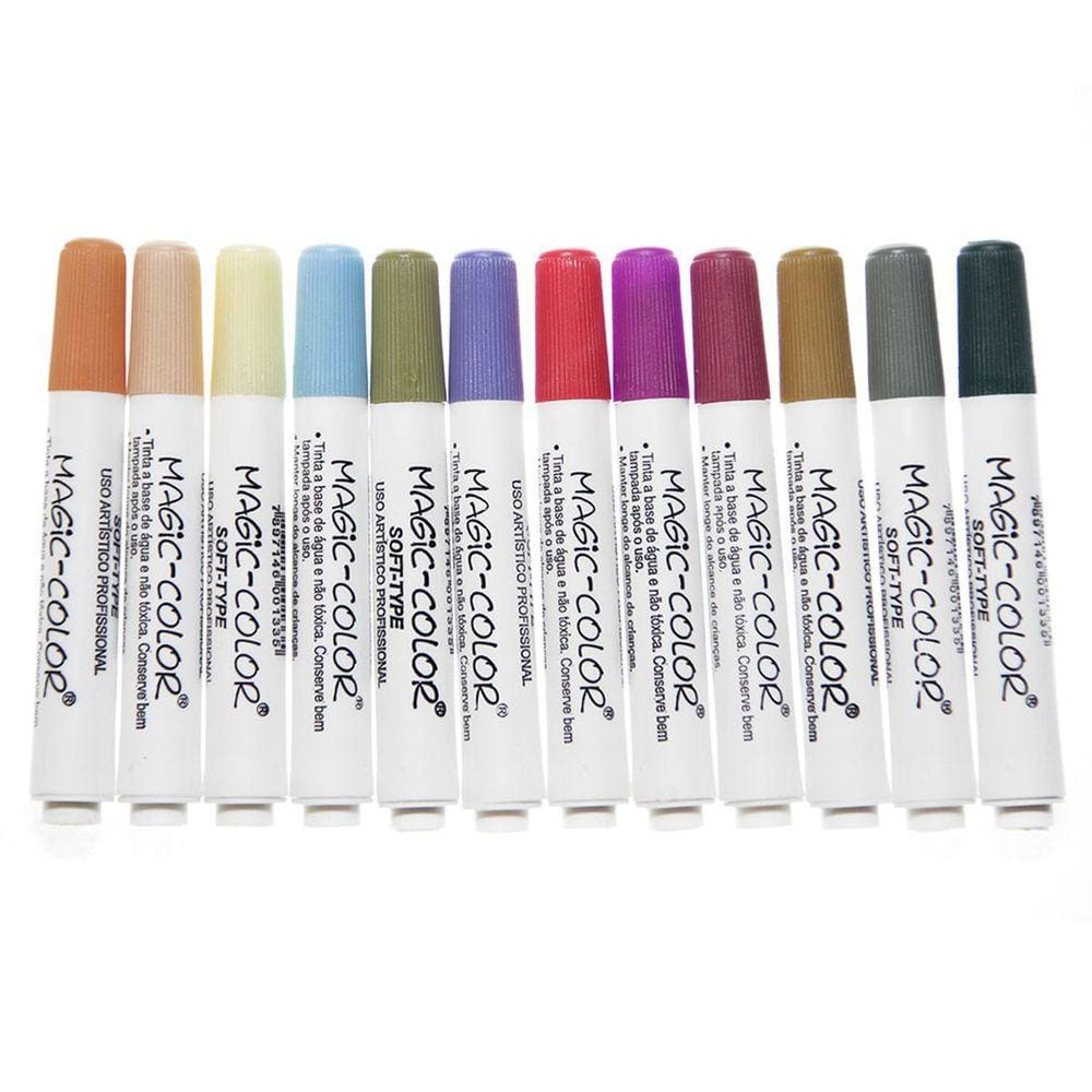 Estojo de Canetas Magic Color Soft Type 12 Cores Intermediário 1