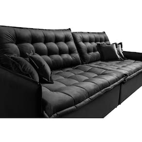 Sofá Cama Retrátil Reclinável 2,50m Cama inBox Versátil. com Pillow Top e Molas Velusoft