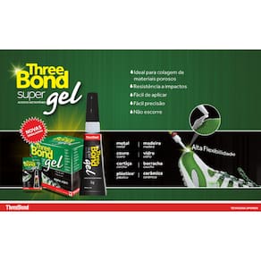 Cola Instantânea Three Bond Gel 3g Caixa Com 24 Unidades