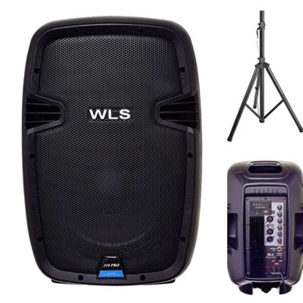 Caixa Acústica WLS J10 PRO Ativa + Pedestal ST002 1,80m