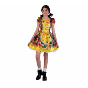 Fantasia Festa junina Vestido Caipirinha Amarelo