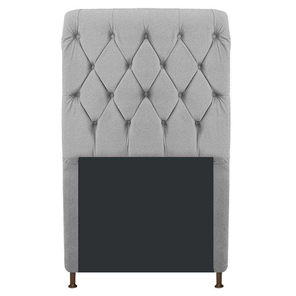 Cabeceira Cristal 100 Cm Solteiro Com Capitonê Suede Cinza