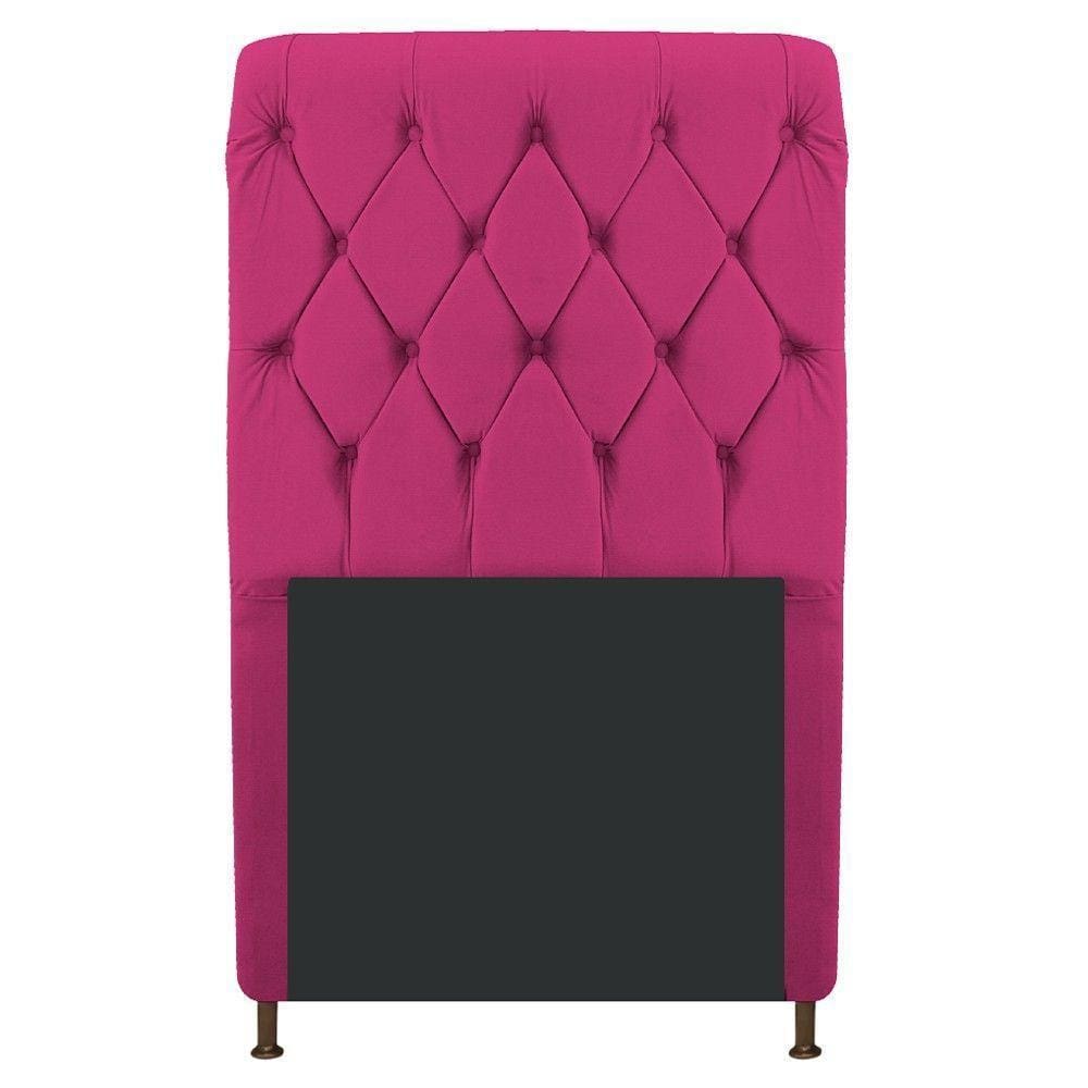 Cabeceira Cristal 100 Cm Solteiro Com Capitonê Suede Pink