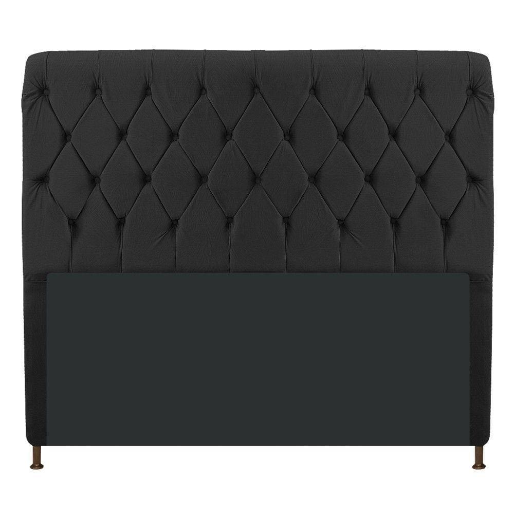 Cabeceira Cristal 195 Cm King Size Com Capitonê Suede Preto