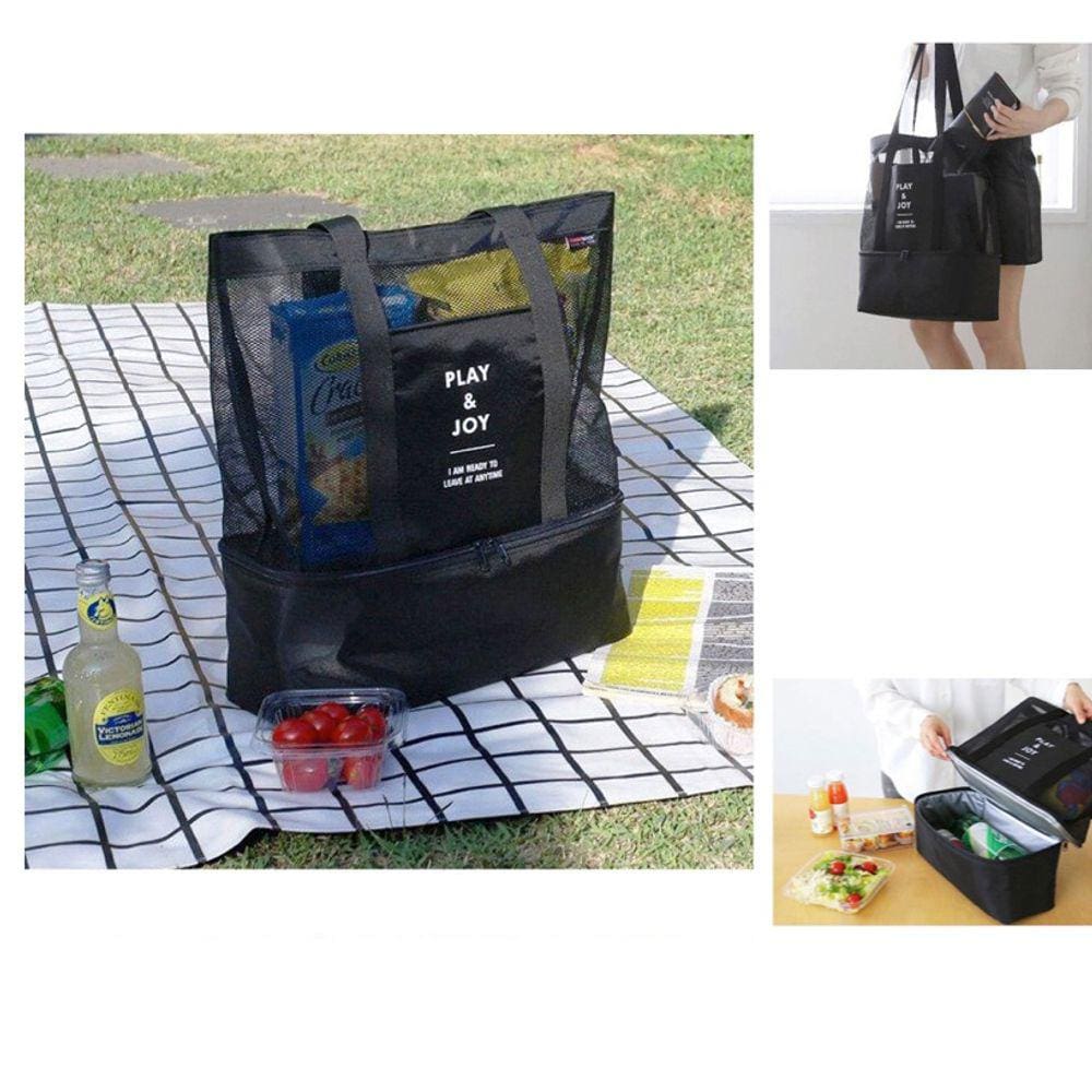 Bolsa de Praia e Passeio Telada com Cooler Embutido Play & Joy: Térmica Várias Cores