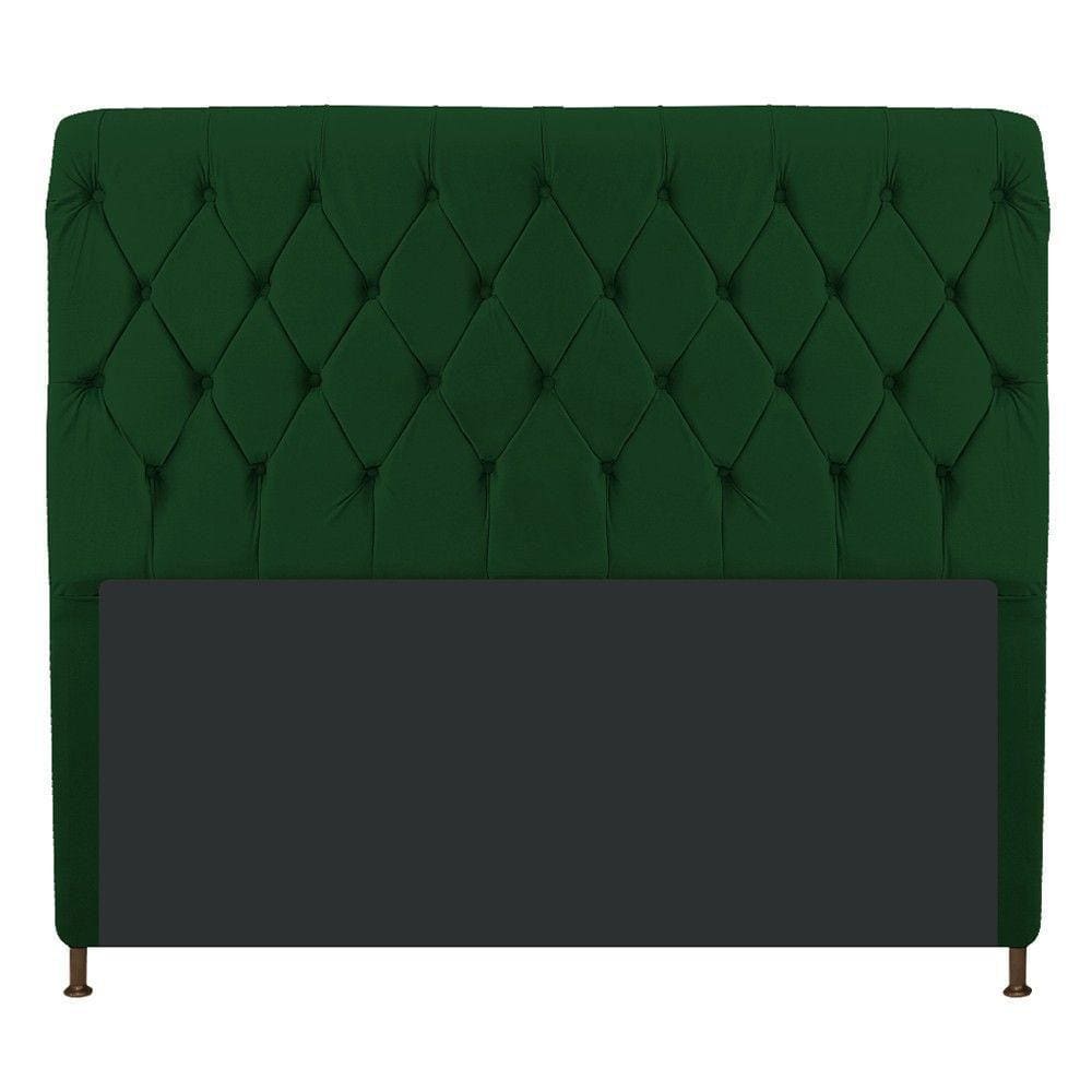 Cabeceira Cristal 195 Cm King Size Com Capitonê Suede Verde
