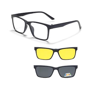 Armação Óculos Sol Grau Masculino Polarizado Clipon 3X1 2305