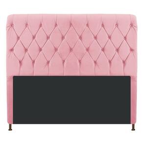 Cabeceira 160 Cm Queen Size Com Capitonê Suede Rosa Bebê