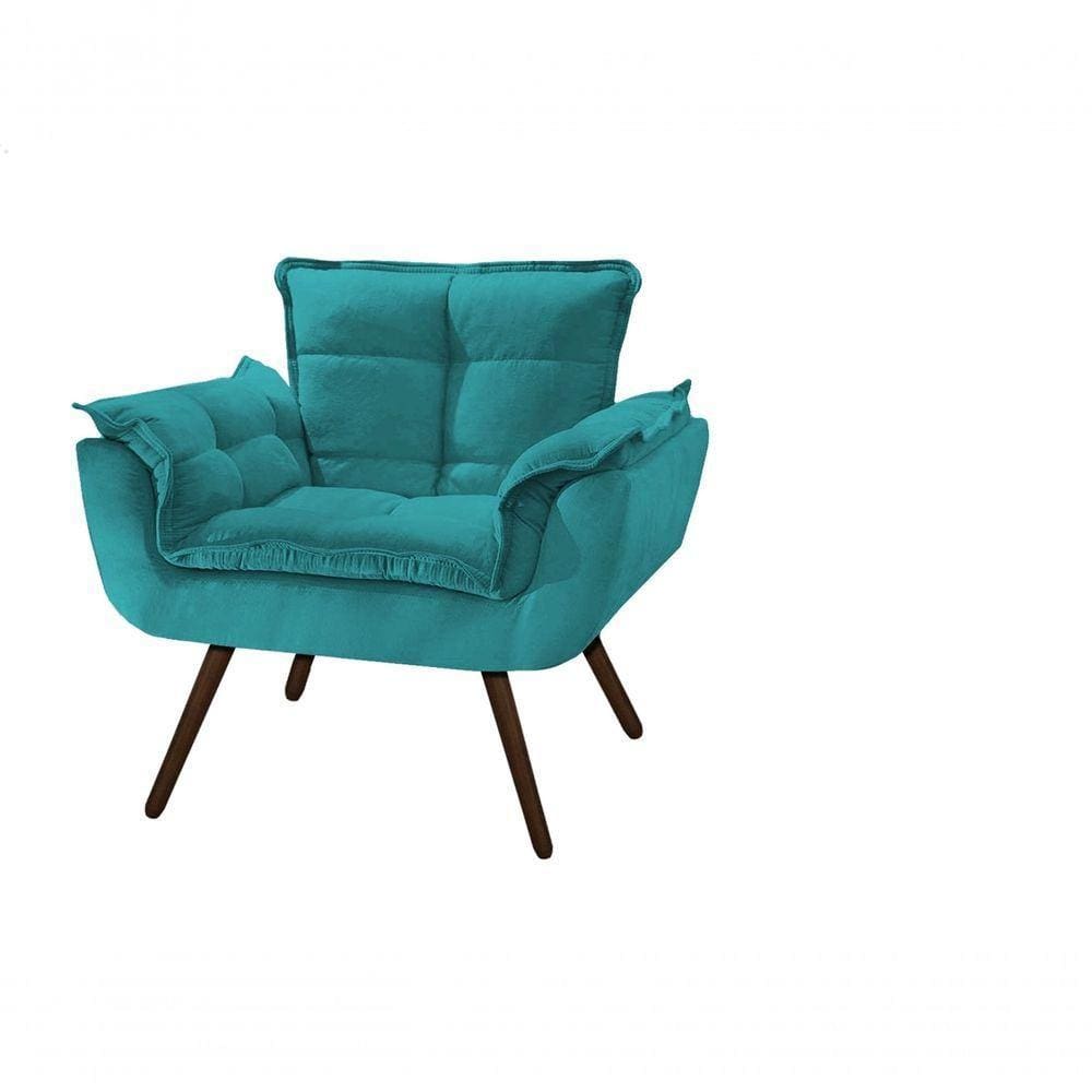 Poltrona Opala Decorativa Azul Turquesa