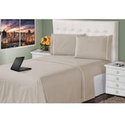 Lençol King 3 Peças 400 Fios Toque Macio Ponto Palito Casa Dona