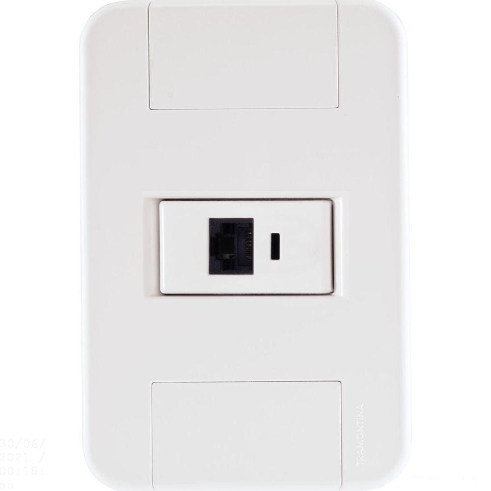 Conjunto 4x2 com 1 Tomada RJ45 cat. 6 Tramontina Tablet Branco Tramontina