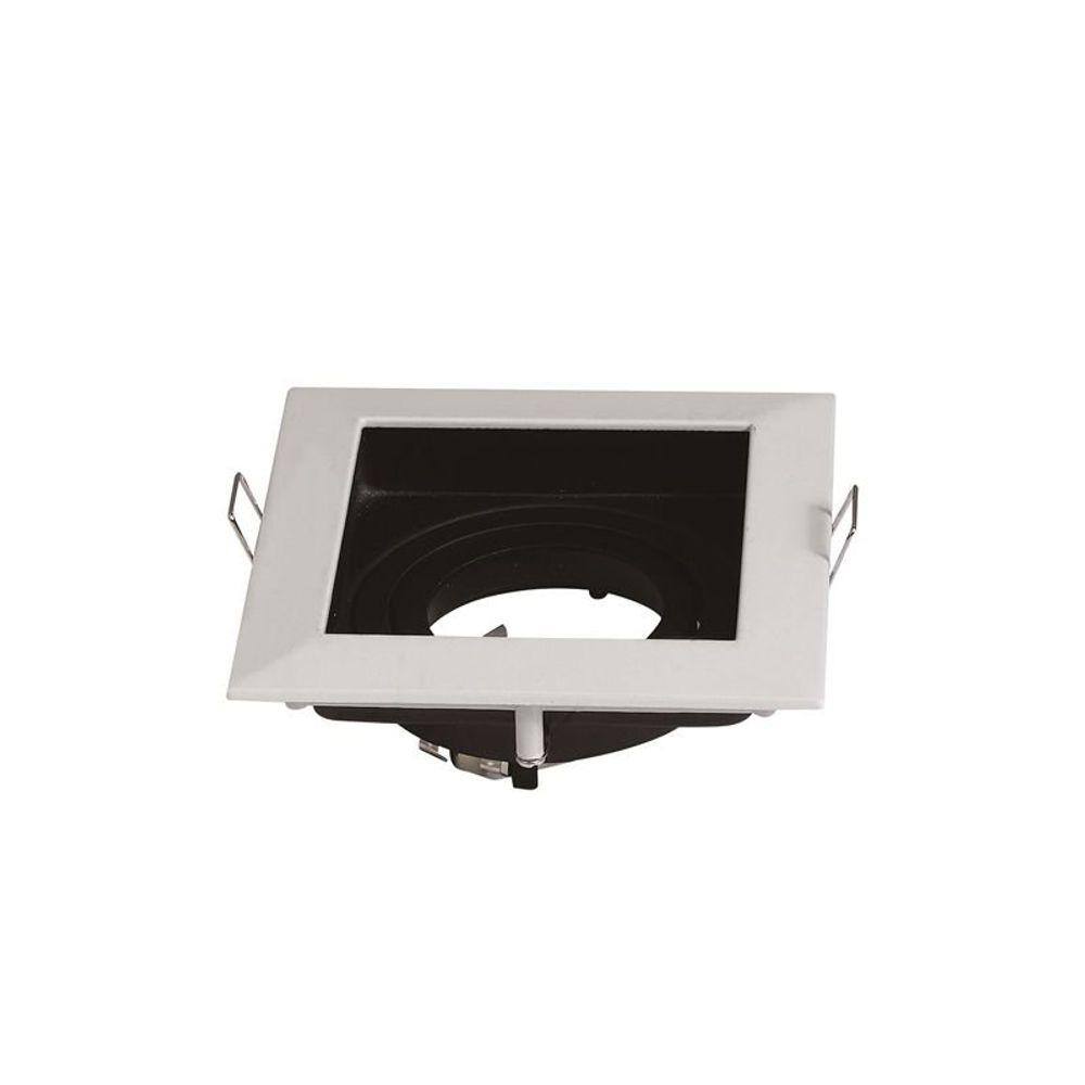 Spot de Embutir Recuado Blumenau para Lâmpada MR16 GU10 Quadrado Bivolt Branco / Preto