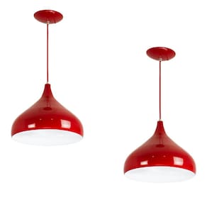 Kit 2 Lustres Pendente Aladim Vermelho 24cm
