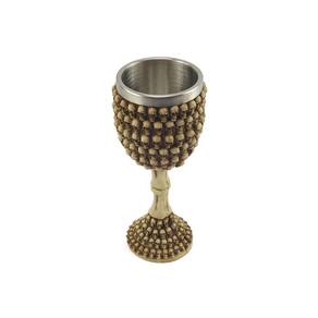 Taça Calice Caveiras Osso Crânio Medieval Rock Em Aço Inox e Resina Colecionável Decorativo Coquetel Cerveja