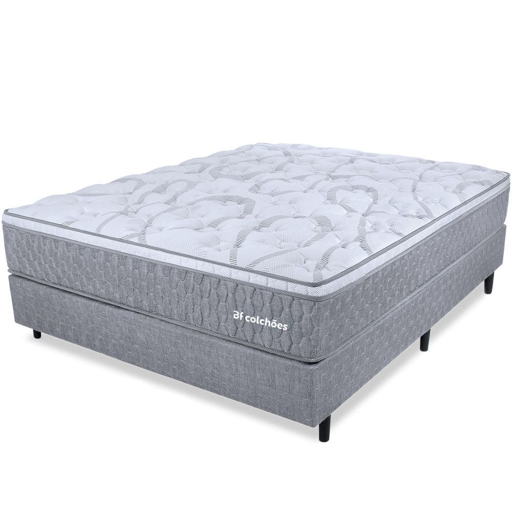 Cama Box Viuva Colchão Smart Spring Mola Ensacada e Pillow Top de Espuma Viscoelástico 128x188x61cm -  BF Colchões