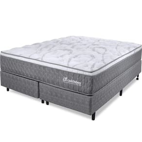Cama Box Queen Colchão Smart Spring Mola Ensacada e Pillow Top de Espuma Viscoelástico 158x198x61cm - BF Colchões