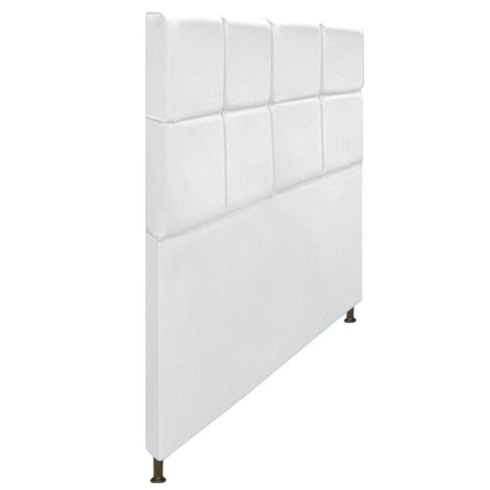 Cabeceira Damares 160 Cm Queen Size Com Botonê Suede Branco