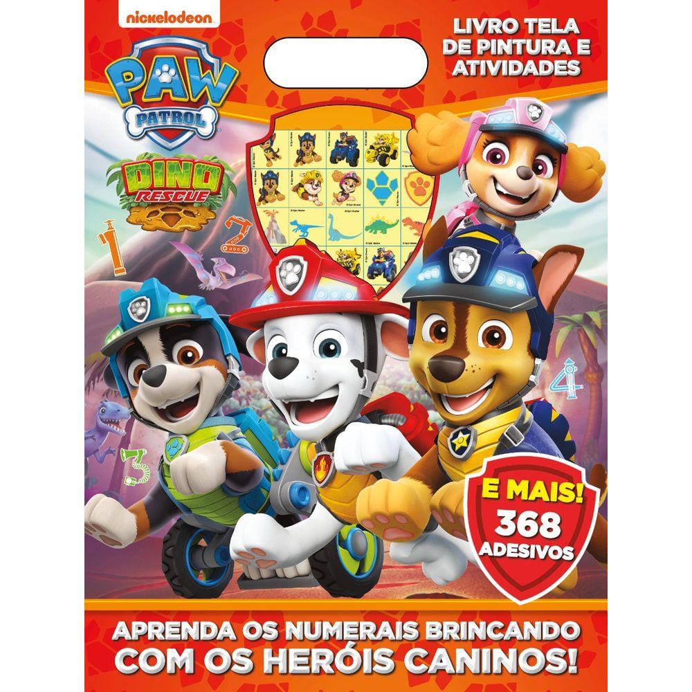 Kit Pintura Patrulha Canina com Cavalete Tintas e Tela Infantil