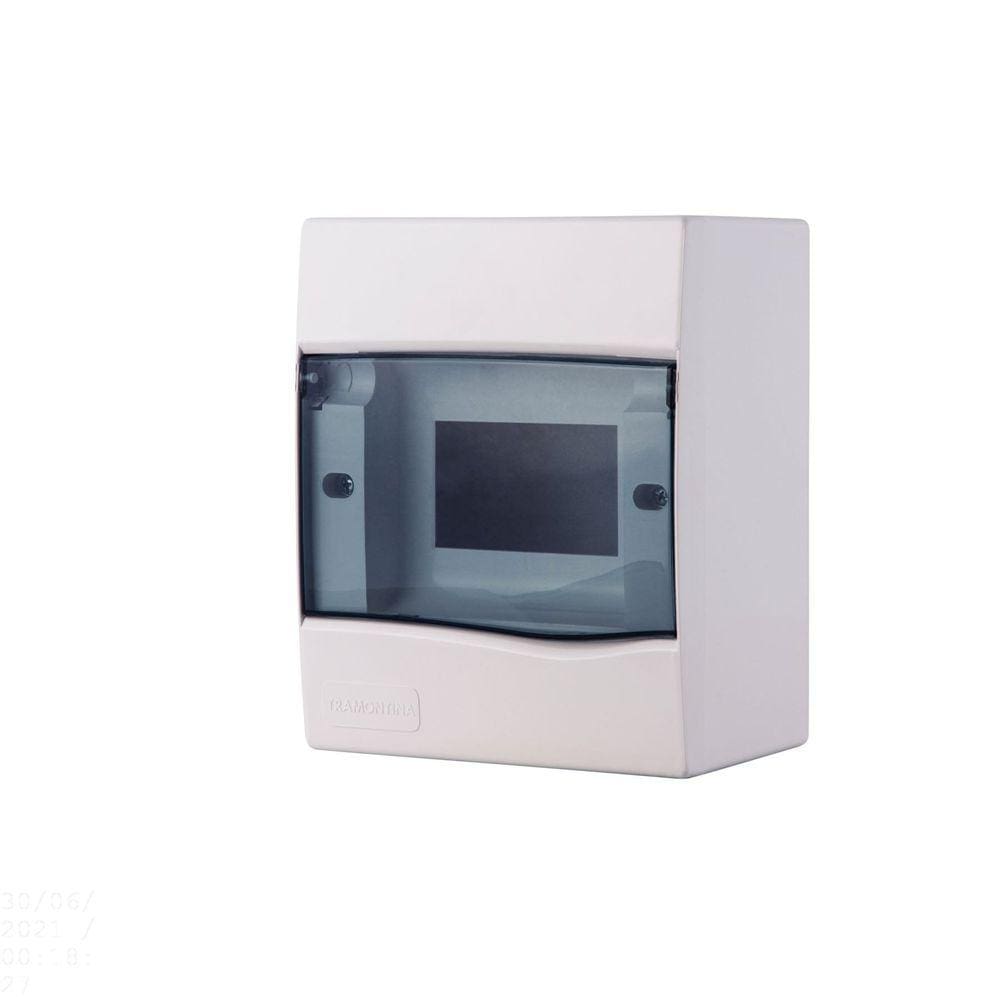 Quadro de Distribuição de Sobrepor 5 DIN ou 3 NEMA Tramontina com Porta Transparente Tramontina