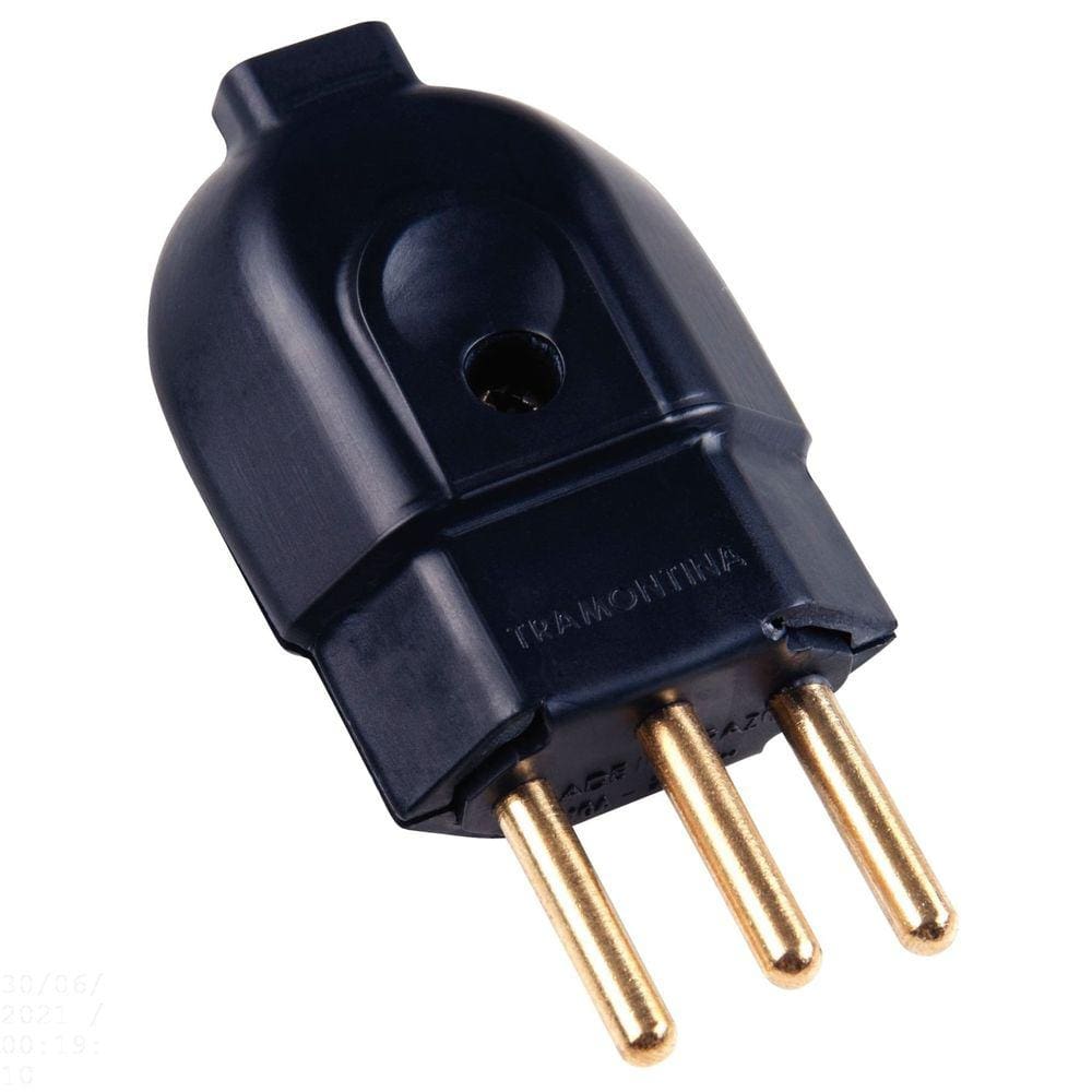 Plugue Macho 2P+T 250 V 20 A Tramontina Preto Tramontina