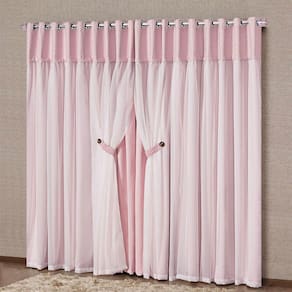 Cortina Marrocos 3 Mts Sala Quarto Blackout para Varão - Rosa