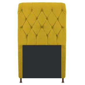 Cabeceira Cristal 90 Cm Solteiro Com Capitonê Suede Amarelo