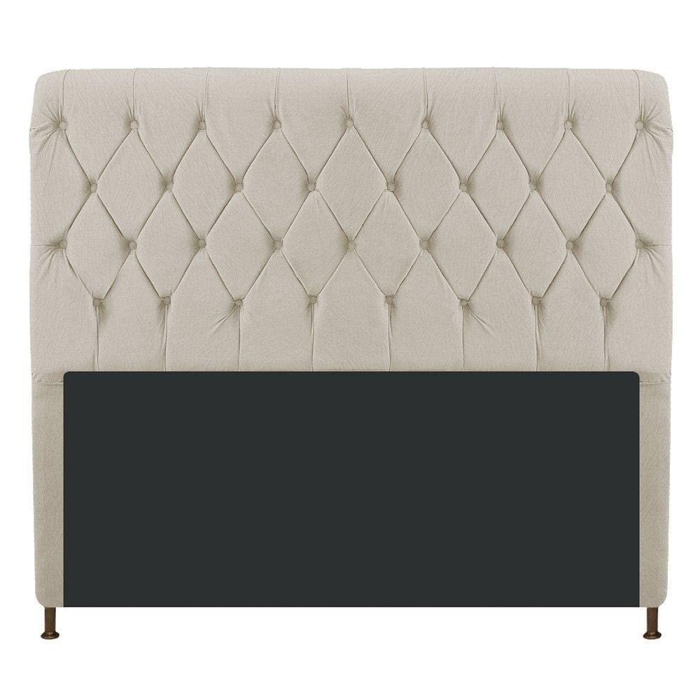 Cabeceira Cristal 195 Cm King Size Com Capitonê Suede Bege