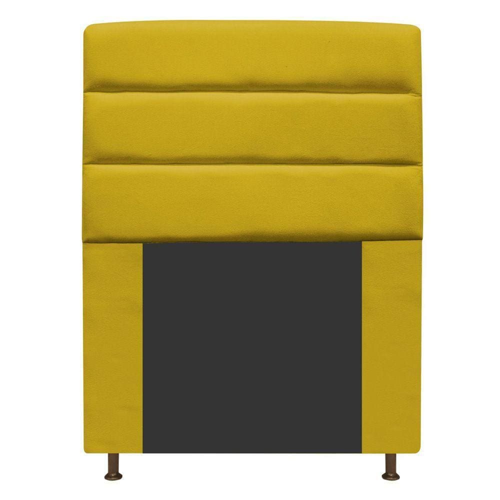 Cabeceira Turim 140 Cm Casal Suede Amarelo