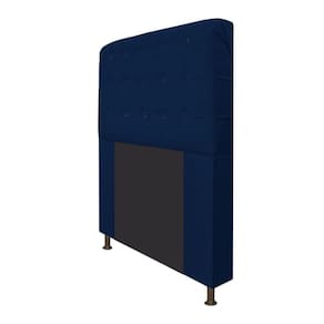 Cabeceira Dama 160 Cm Queen Size Com Botonê Suede Azul Marinho