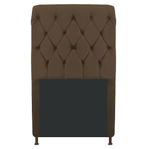 Cabeceira Cristal 90 Cm Solteiro Com Capitonê Suede Marrom