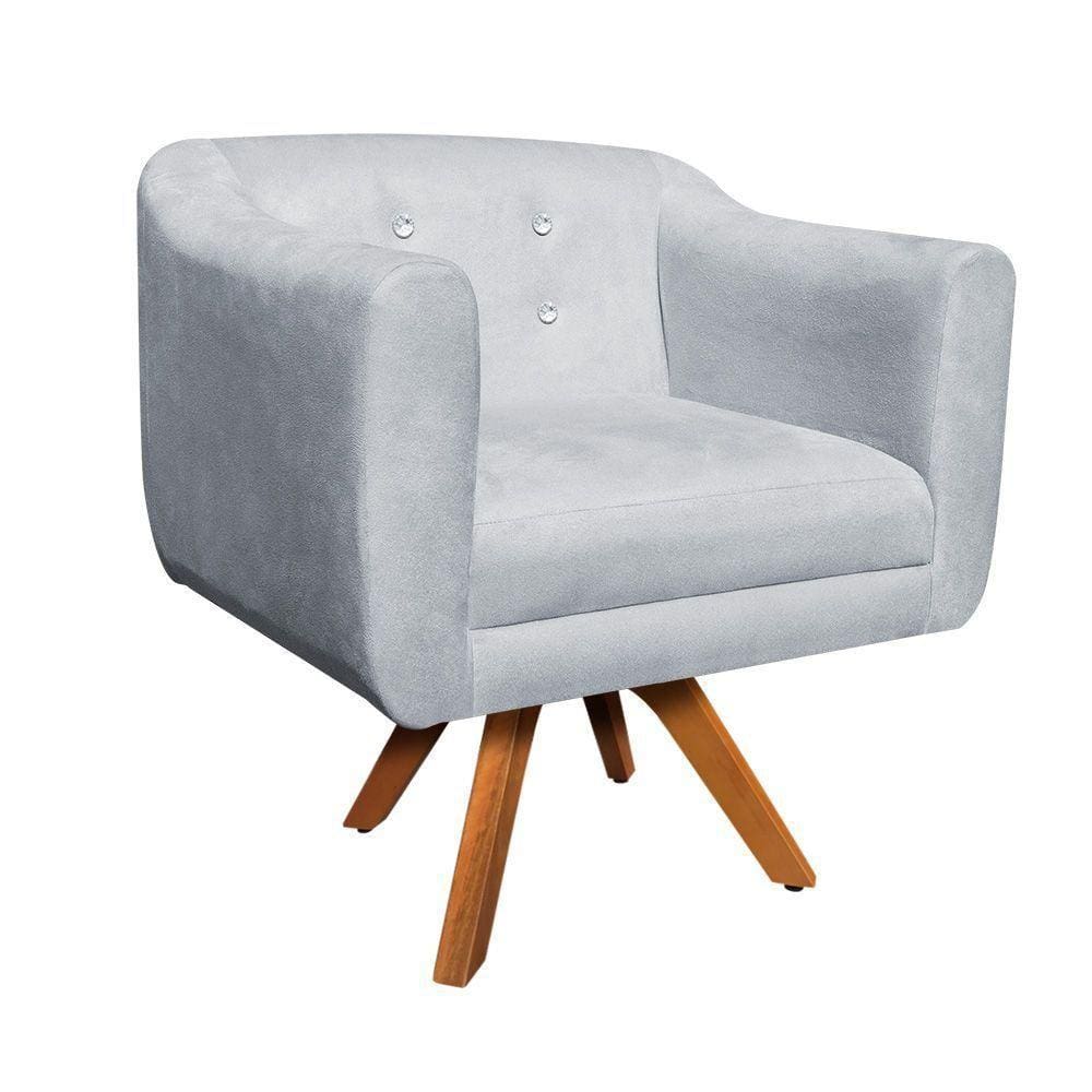 Kit 01 Namoradeira 02 Poltronas Giratória Julia Base Madeira