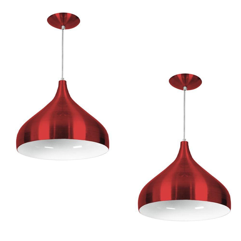 Kit 2 Lustres Pendente Aladim Cereja 31cm