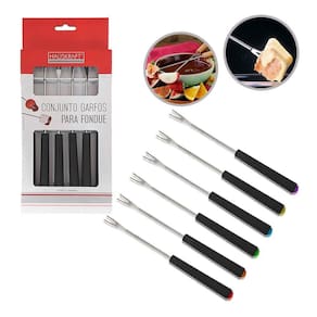 Garfo De Fondue Conjunto Petisco Aperitivo 6 Peças Colorido