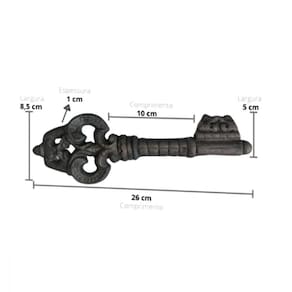 Chave Decorativa Rústica Antiga Enfeite Em Ferro Nº 02 26Cm