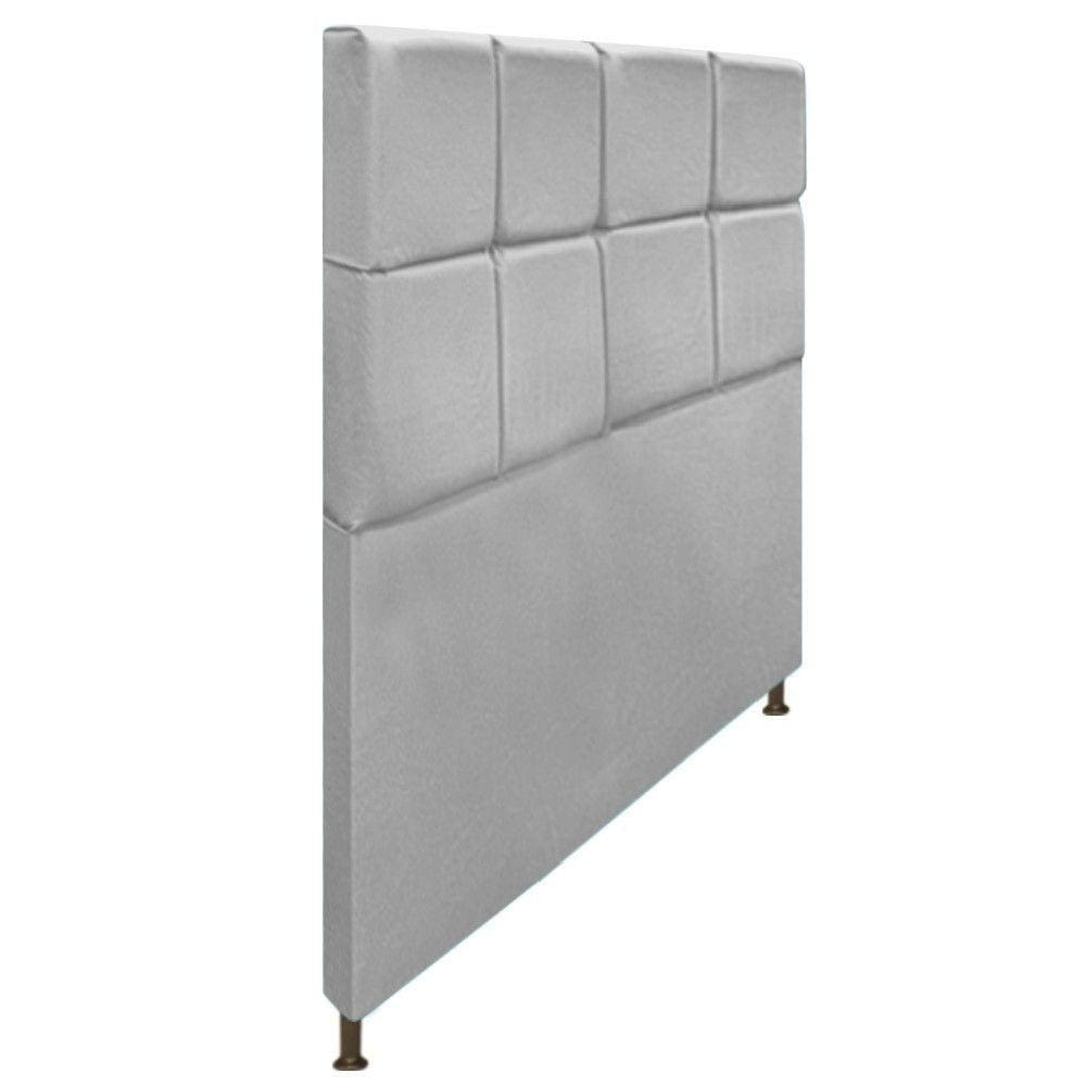 Cabeceira Damares 140 Cm Casal Com Botonê Suede Cinza