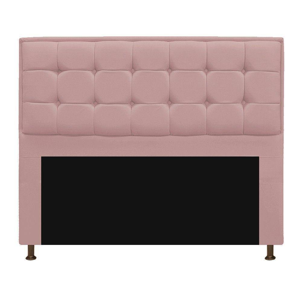 Cabeceira Copenhague 140 Cm Casal Suede Rosê