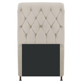 Cabeceira Cristal 90 Cm Solteiro Com Capitonê Suede Bege