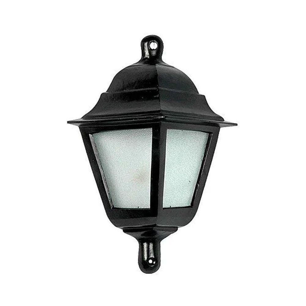 Luminária Colonial Meia Cara Canadense Em Alumínio E Vidro