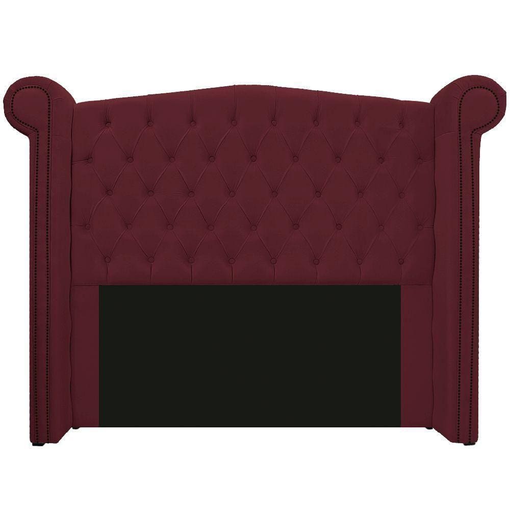Cabeceira Veneza 195 Cm King Size Suede Bordô