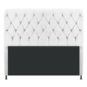 Cabeceira Cristal 160Cm Queen Size Com Capitonê Suede Branco